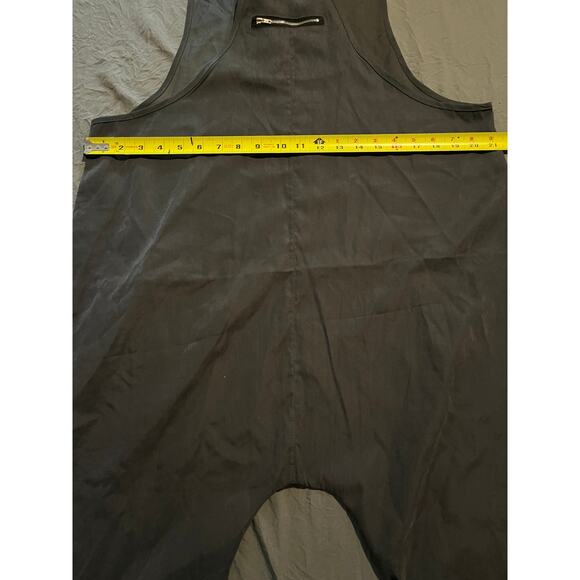 Gray Wide Leg Overalls Jumpsuit Bib Style Sleeveless Size Large - Picture 5 of 5